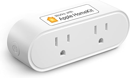 meross Enchufe inteligente dual WiFi, toma inteligente compatible con Apple HomeKit, Siri, Alexa, Google Assistant y SmartThings, control de voz y