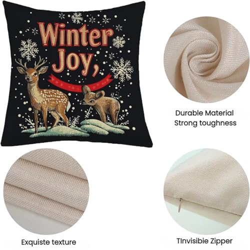 Housses de coussin en lin déperlant imperméable lot de 2 grand format - 5