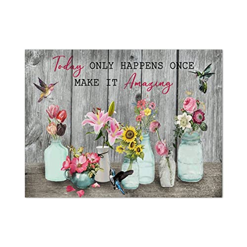 Tableau bois colibri vintage 30x40cm panneau décoratif texturé nature