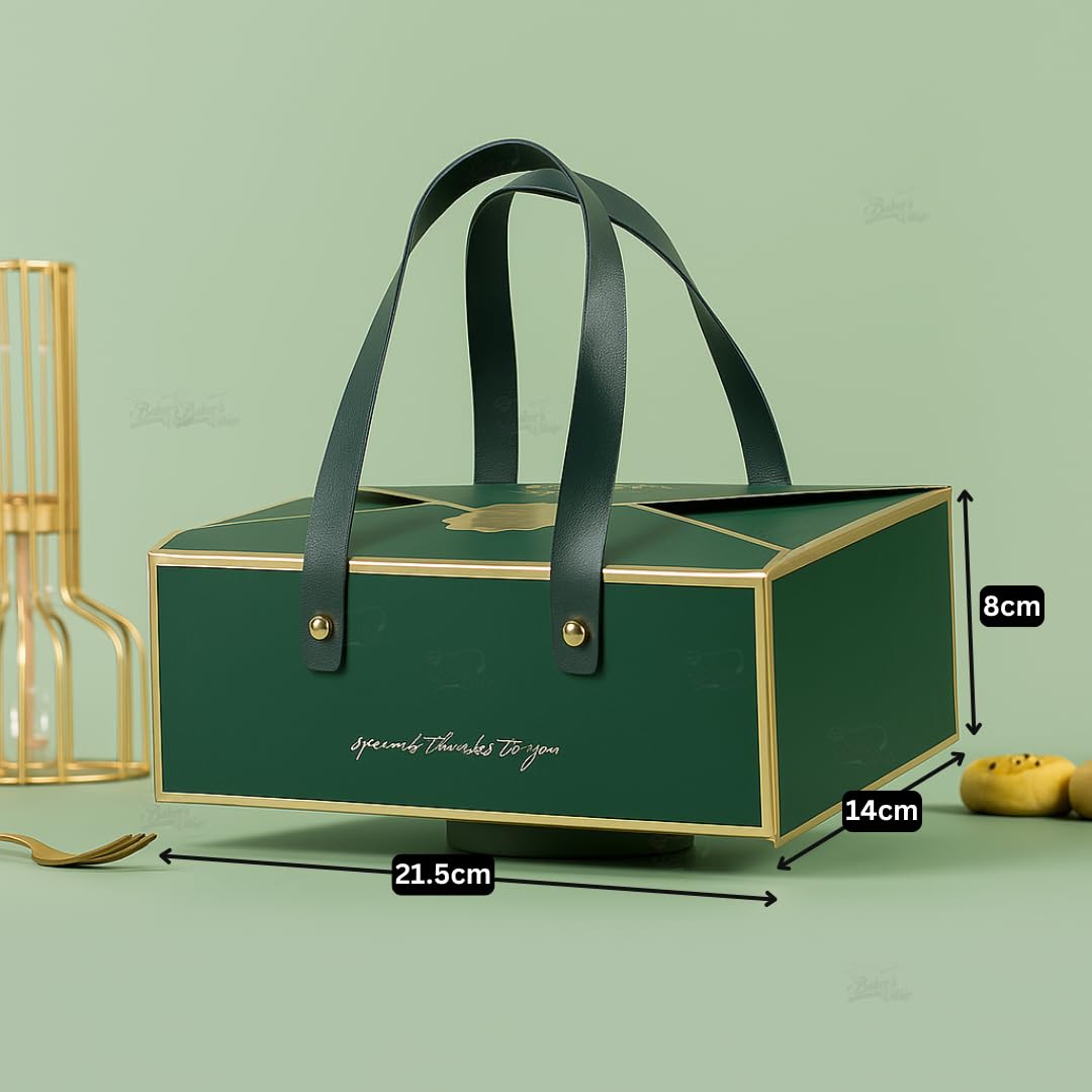 Hamper Box with Faux Leather Handle (2 PCS, 21.5 x 14 x 8 cm
