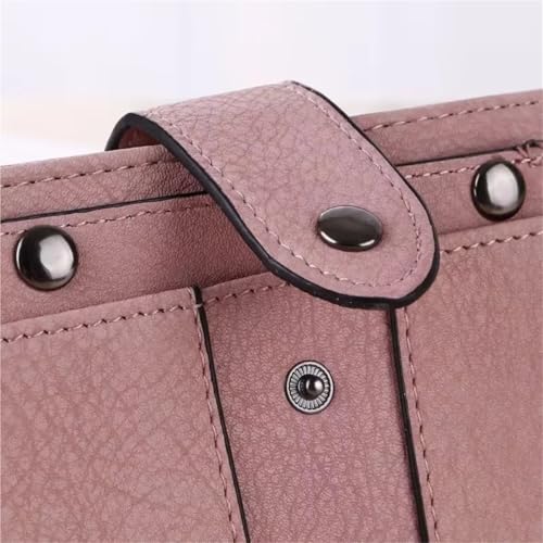 Women Wallet Simple Retro Short Wallet Coin Purse Card Holders Handbag for Girls Purse Small Wallet Ladies for Change，Credit Card(Pink)4