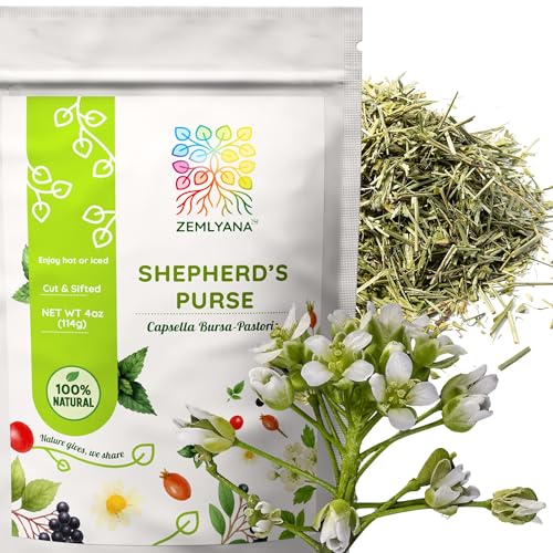 Shepherds Purse Dried Herb - Shepherds Purse Tea - Cut & Sifted Natural Capsella Bursa-Pastoris - Bolsa De Pastor Hierba 4 oz