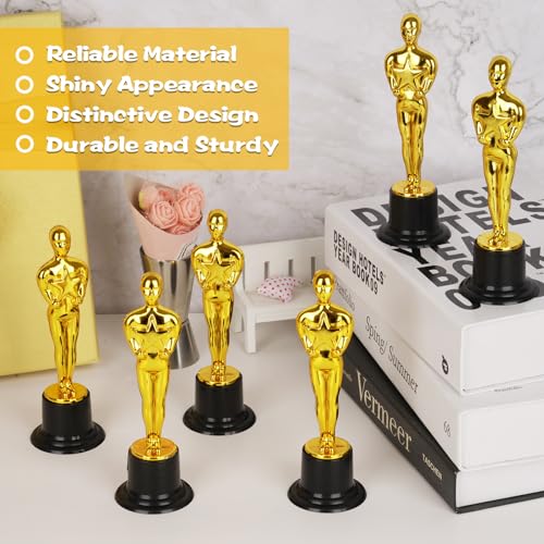 winkio gold award trophiesgold award statues pack of 6 mini trophies plastic trophy award for competitionevents sports party decorationsaward ceremony and appreciation gift