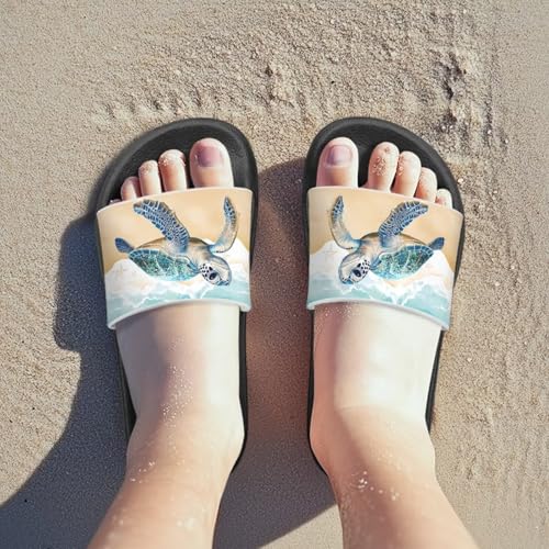 Image of Unisex Slides for Girls Boys Comfortable Slippers Slides Non-slip Shower Shoes House Fashion Thick for Indoor & Outdoor Gifts