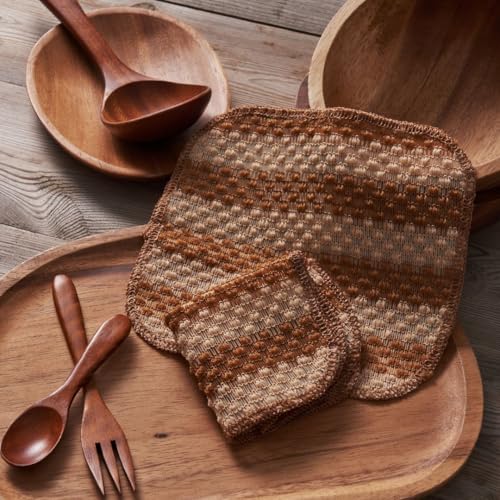 Image of Biodegradable Air-Dry Mesh 100% PLA Natural Kitchen Sponge No Oder Plastic Free Zero Wast (Natural Kraft, 2)
