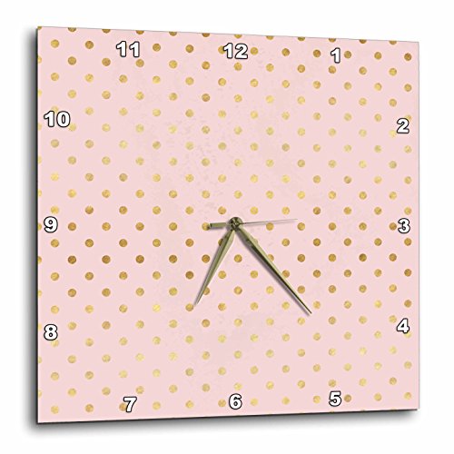 Reloj de pared 3dRose con lunares dorados miniatura 1