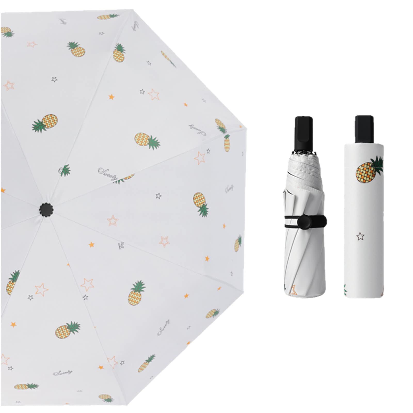 Parapluie Sun-Parapluie pour Femme Sunscreen Protection UV Protection UV Compact Portable Portable Parapluie Soleil Et Pluie Dual-Usage-O