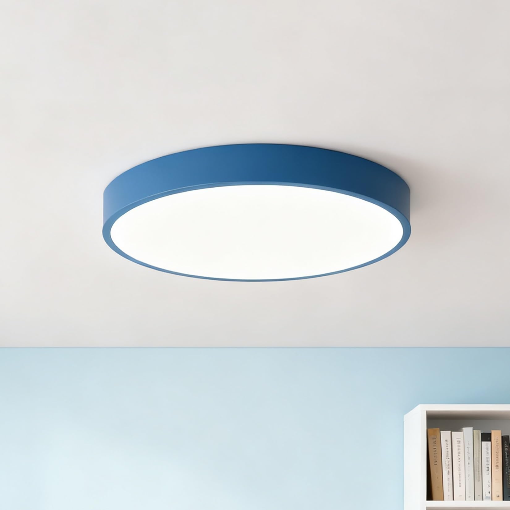 Plafoniera LED Colorata Minimalista, Lampada Da Soffitto In Stile Moderno, 3 Temperature Di Colore, For Camera Letto, Bagno, Sala Pranzo, Soggiorno(Blue,30cm/12in)