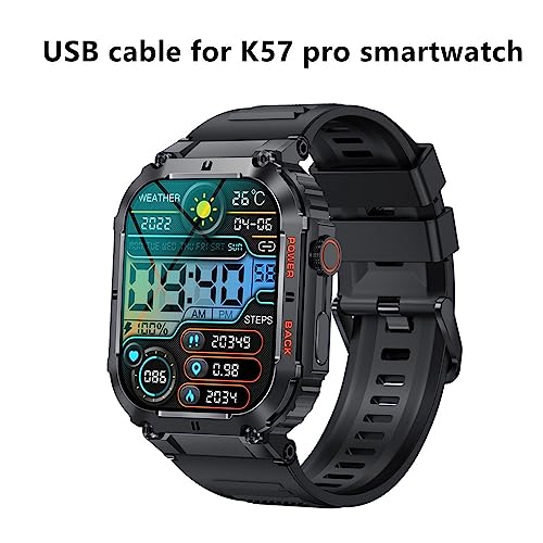 yiqungo USB Cable for KACLUT EIGIIS Tiwain K57 pro SmartWatch, Magnetic Replacement Charger Compatible for K57pro Smart Watches