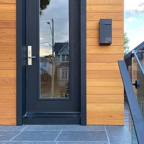 Vsons Modern Design Mailbox, Black Powder Coated, Wall-Mount Mailbox Vsons Design City Ab, Medium Size, 714Ab #TOP7