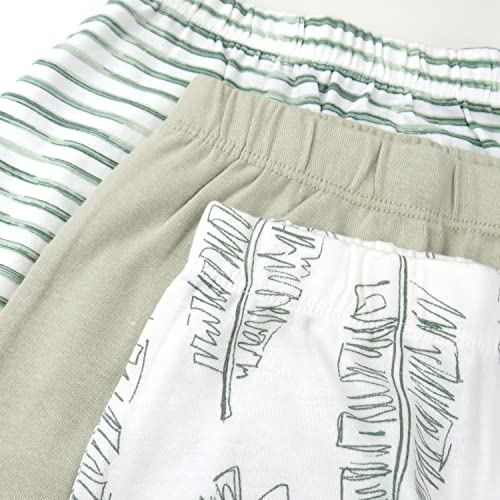 Image of HonestBaby Baby 3-Pack Footed Pants Roomy Fit Pull on Bottoms 100% Organic Cotton for Infant Baby Boys, Girls, Unisex
