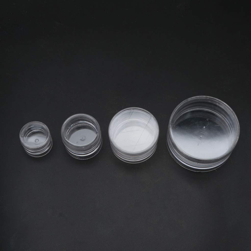 Barattoli rotondi in plastica trasparente con 5 scomparti – Contenitore per accessori per artigianato, gioielli, perline, cucito, pillole