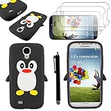  ebestStar - Custodia morbida in silicone per Samsung Galaxy S4 i9500 i9505, pennino touch e 3 pellicole proteggi schermo