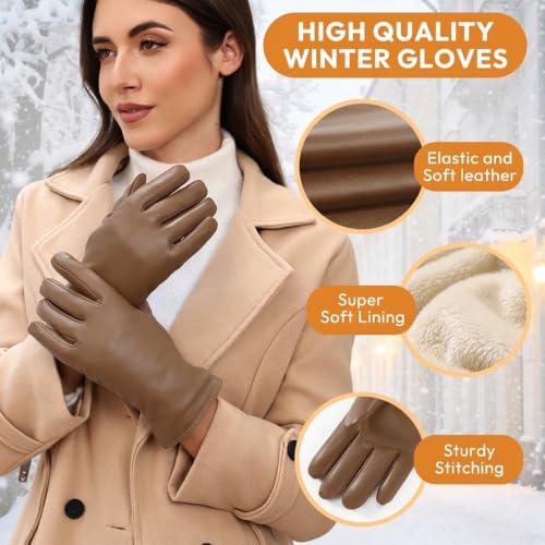 Image of Air Curvey Womens Winter Touch Screen Leather Gloves