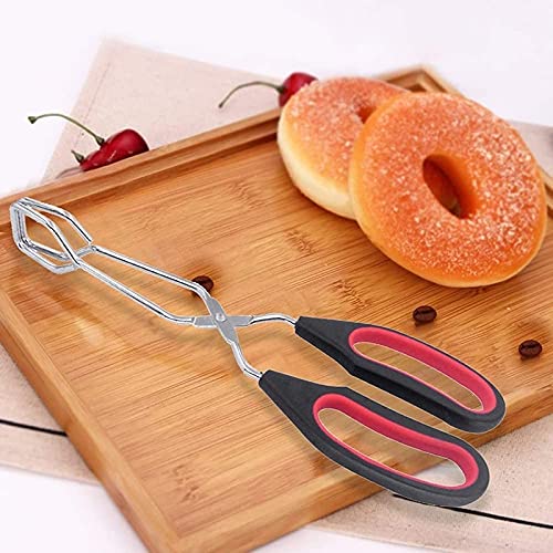 Pinzas de Cocina, 1 Pieza, Pinzas de Tijera para Barbacoa, Pinzas para Alimentos a la Parrilla, Pinzas de Mango Largo para Barbacoa, Pinza para Asar Pan, Pinzas para Hornear en la Cocina