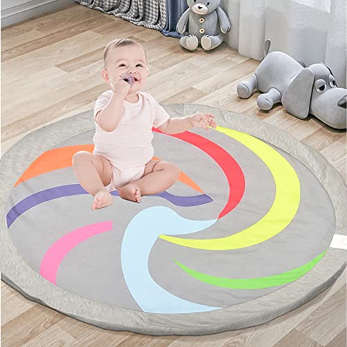 Kruipendeken voor baby's | Rainbow Baby Speelkleed Rond Vloerkleed - Ademend Kruipkussen Kids Kinderen Vloer Kussen Tapijt Spel Speelgoed Deken Gym Tapijt voor Woonkamer Tumotsit - Afbeelding 4