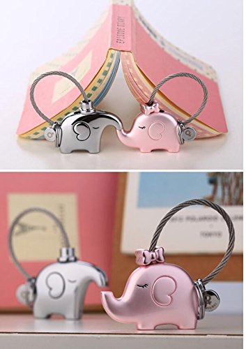 Preamer Valentine Jour cadeaux mignon éléphant Porte-clés pour les amateurs de couple – vue 2