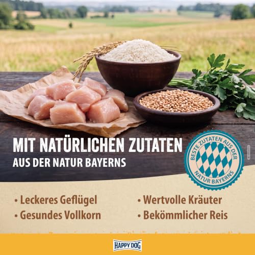 Happy Dog NaturCroq Geflügel & Reis Trockenfutter, 1 kg für Sensible Hunde