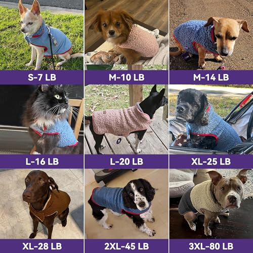 Image of cyeollo Warm Dog Coat Reversible X-Large Dog Jackets, Red Buffalo Plaid, XL | Warm Fleece Winter Sweater, Turtleneck Pet Vest, Adjustable Fit, Easy On & Off, Leash Hole for Cold Weather Outdoor Walks
