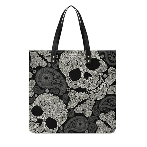 Sac à bandoulière crâne mandala : votre grand tote bag compagnon de voyage idéal