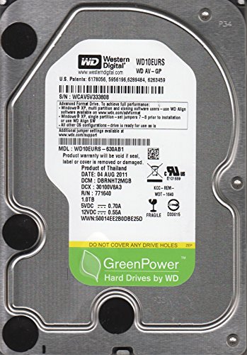 WD10EURS-630AB1 1TB SATA 3.5ハードドライブ