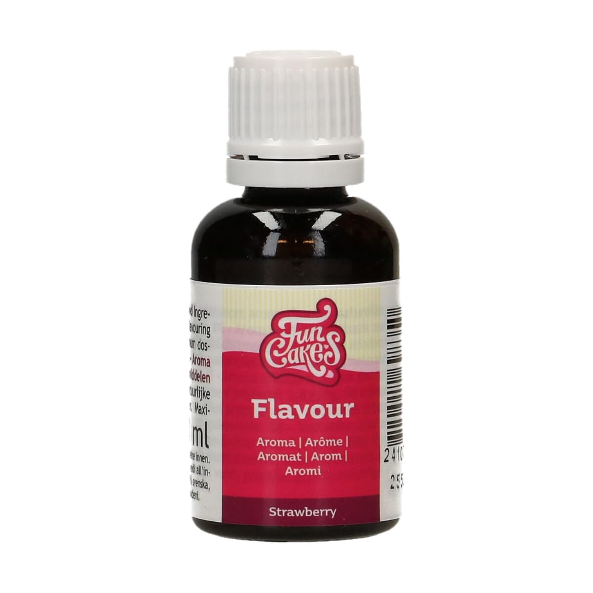 Funcakes Flavours Strawberry Food Flavour Liquid, 30 ml, Intense Flavor, Alcohol-Free and Halal, Food Flavoring for Pastries, Frostings, Doughs, Ice Cream, and Sauces