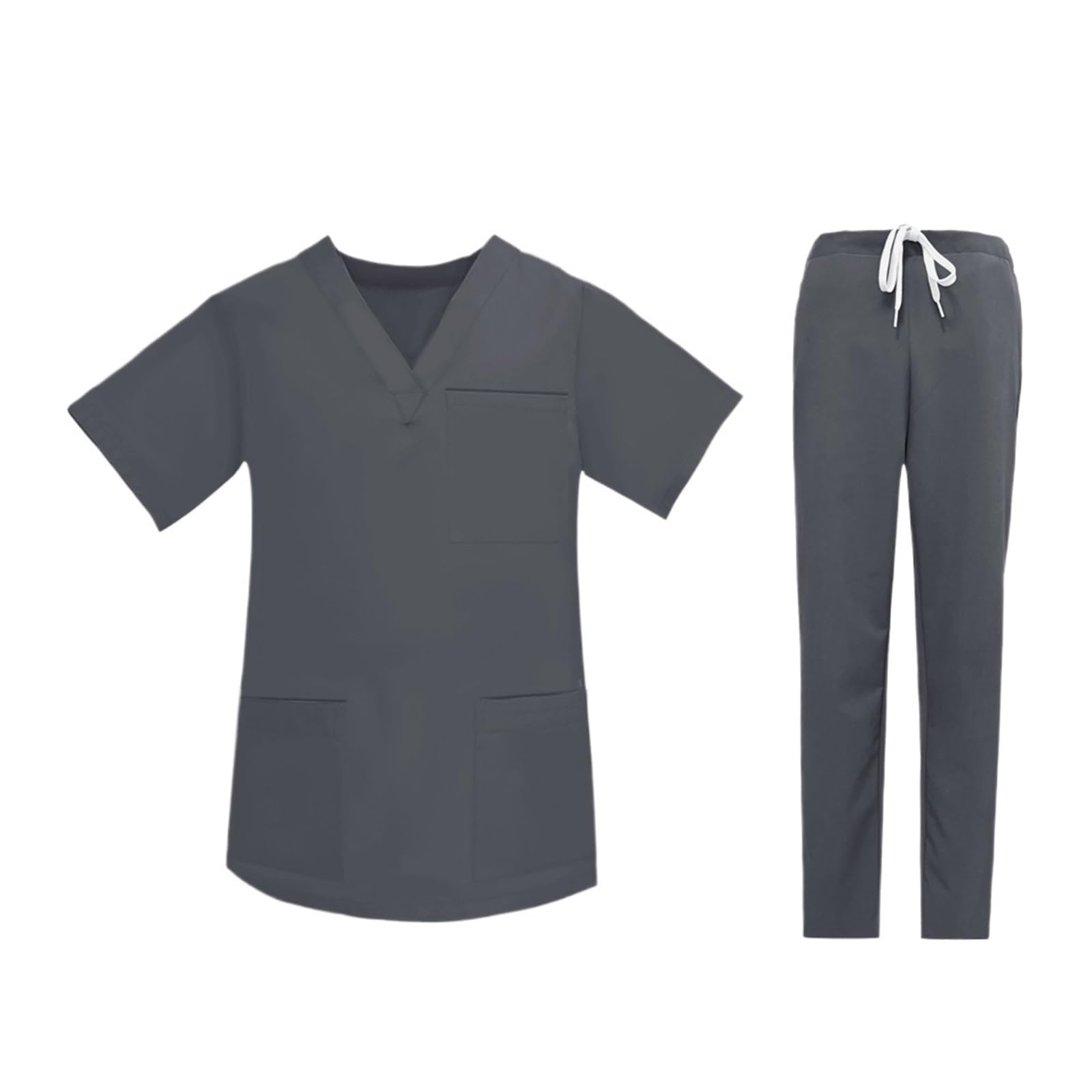 Uniforme Per Infermieri Scrub Uniforme Multi Top a maniche corte Pantaloni Set da ospedale Donna Uomo Negozio di animali Scrub medico Chirurgia Abbigliamento da lavoro Scrub Per Infermieri(GRAY SUIT,4
