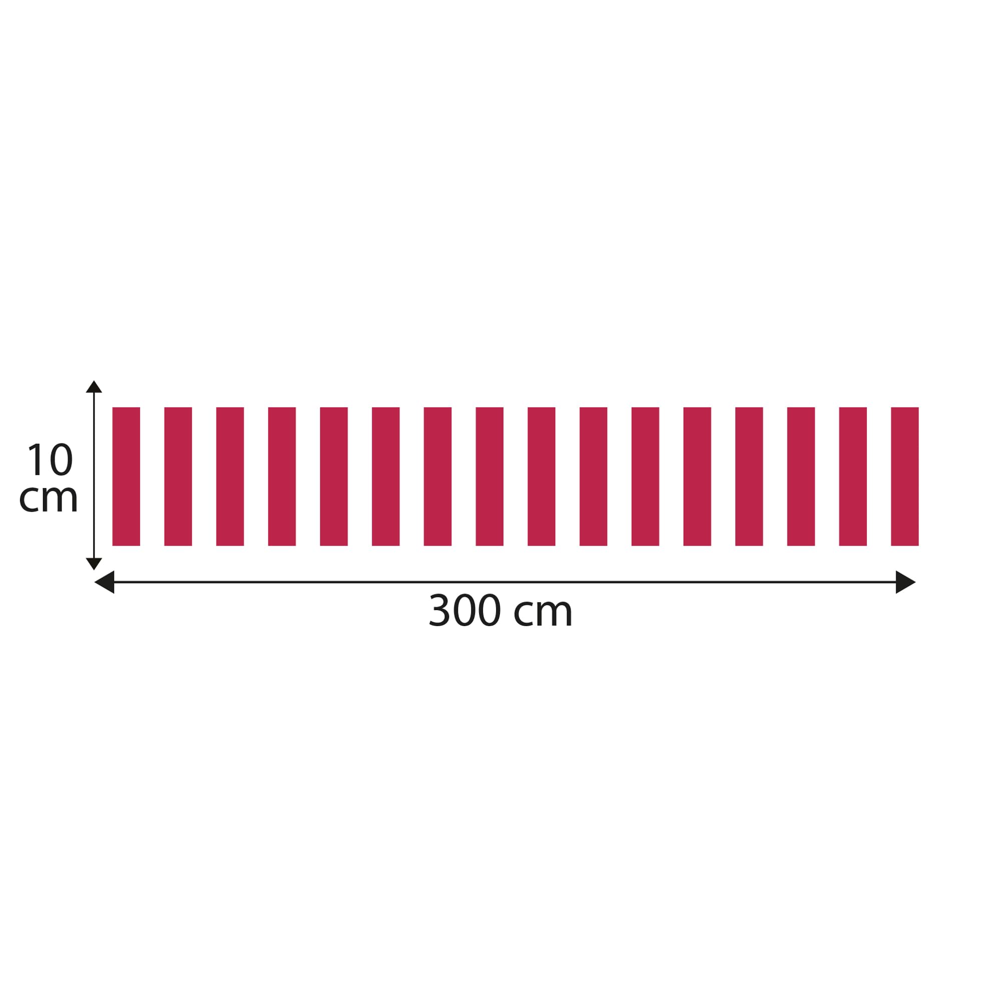 Plage Frise décorative adhésive Rayures Tendance Rouge Fushia 10 cm x 300 cm