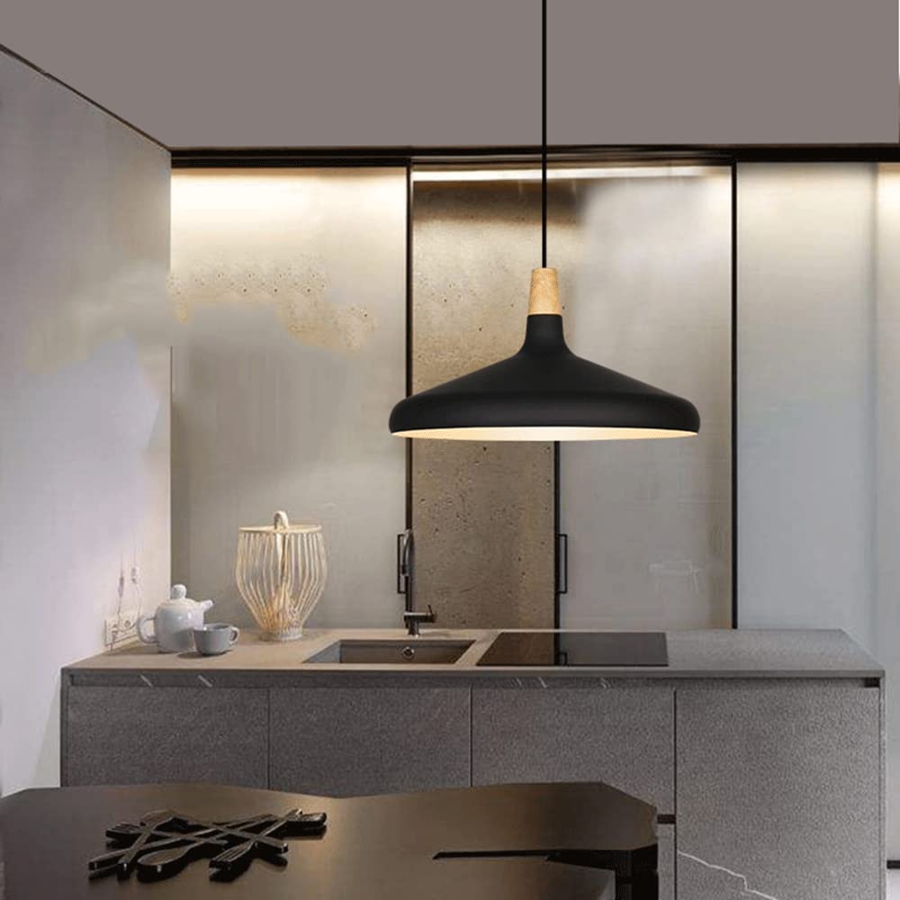 RCIDOS Luces Colgantes Un Solo Cabezal E27 Pantalla De Luz De Techo Industrial Macaron Lámpara Colgante Elegante De Metal Suspensión De Cordón Ajustable. para Restaurante Comedor Dormitorio