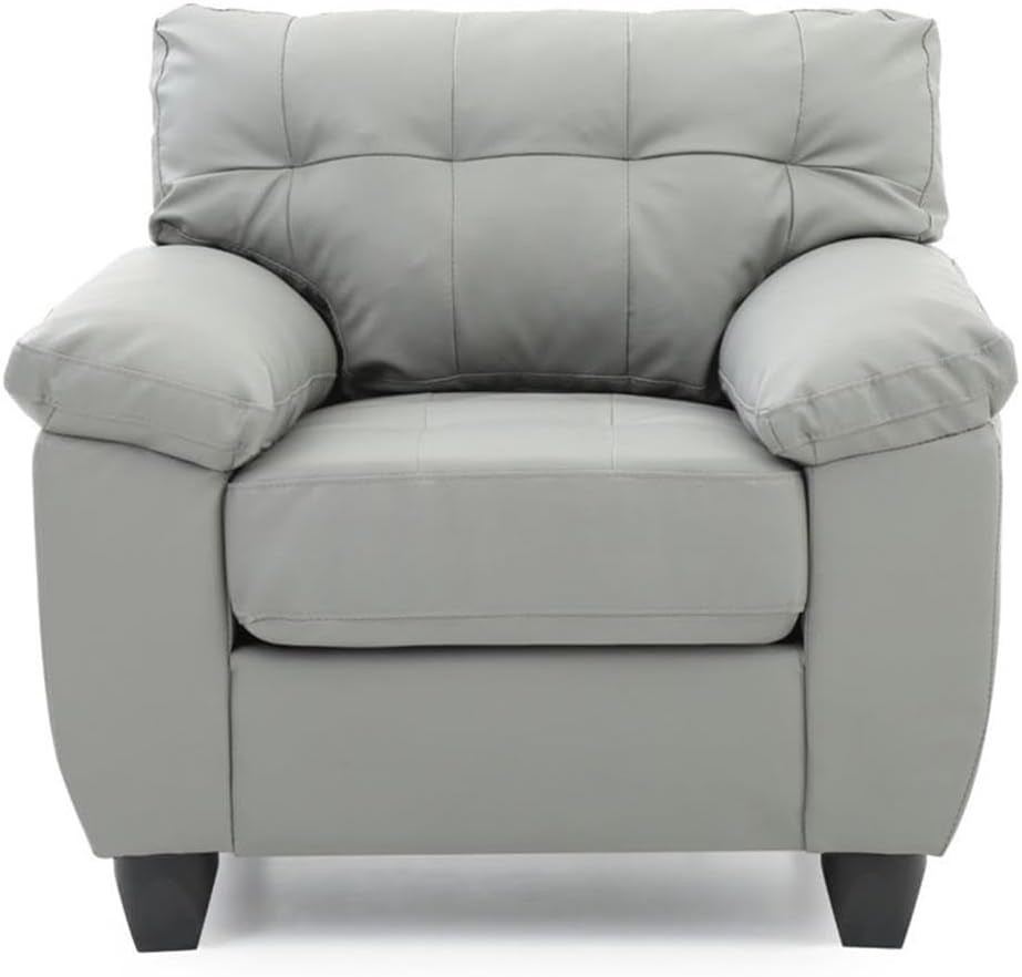 Glory Furniture Gallant Faux Leather Chair in Gray