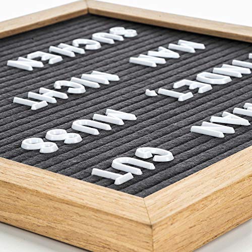 Buchstabenbrett Letter Board aus Holz 27 cm - Rillentaffel Buchstabentafel Felt Memoboard