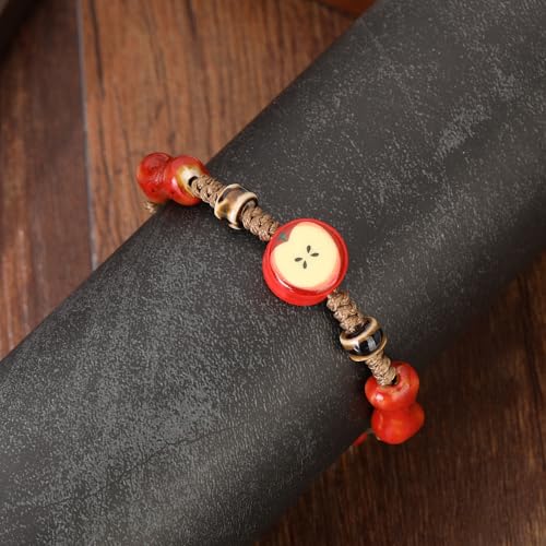 Apple Ceramic Bracelet for Women Men Adjustable Rope String Bracelets Handmade Woven Cord Bracelets3