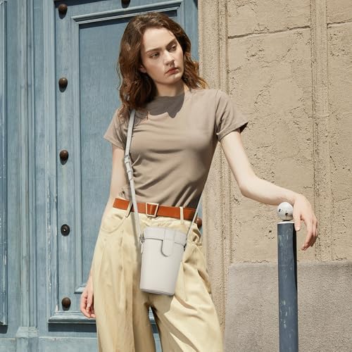 Mini Bucket Crossbody Bags for Women Vegan Small Shoulder Bag with Adjustable Strap