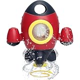 Baby Bath Toys, Space Rocket Shape Bathtub Toys for Toddlers, Spray Water Toys w/ Rotating Fountain, Bathroom Shower Toys for Infants Aged 18 Months 2 3 4 5 Years Old Kids Girls Boys