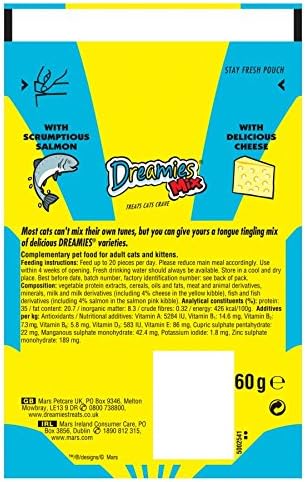Dreamies Bulk Buy 8 Packs of Mixed (2 of Each Flavour), See Which One Your Cat Or Kitten Loves The Most! Save On Postage by Bulk Buying! 8 X 60G Bags (480G Total)