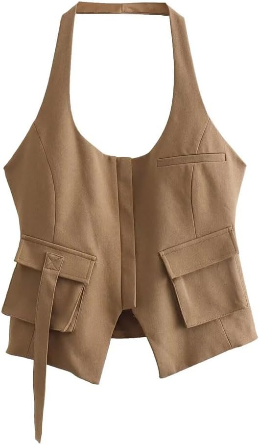 Women's Sleeveless Pocket Trim Tank Top