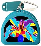 Zumoe Pretty Mouthguard Case, Mouth Guard Case, Retainer Case, Dental Case or Nipple Shield Case Called Iris (Aqua)