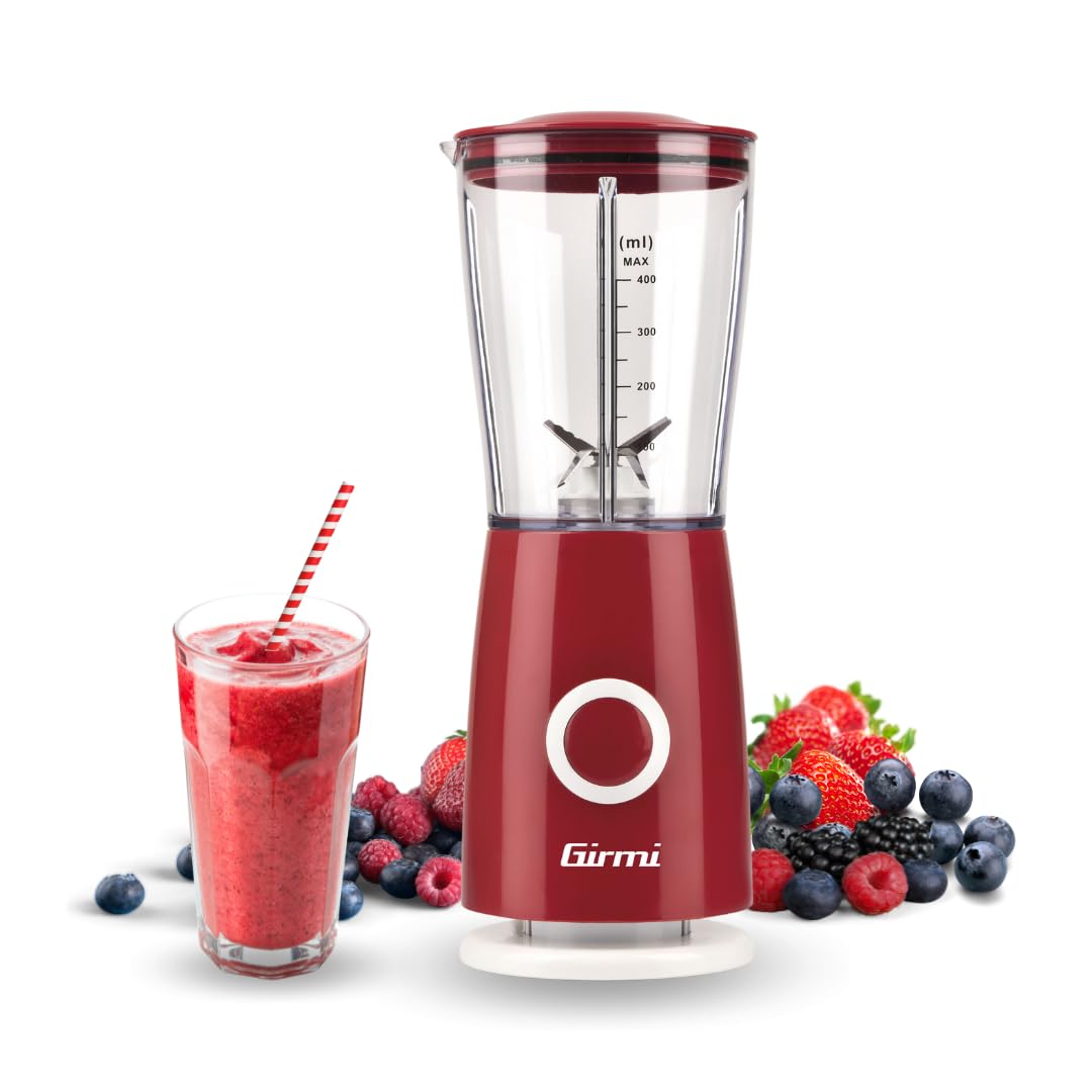 Girmi FR03 Elektrischer Standmixer, 170 W, 4 Klingen aus Edelstahl, 500 ml, Rot