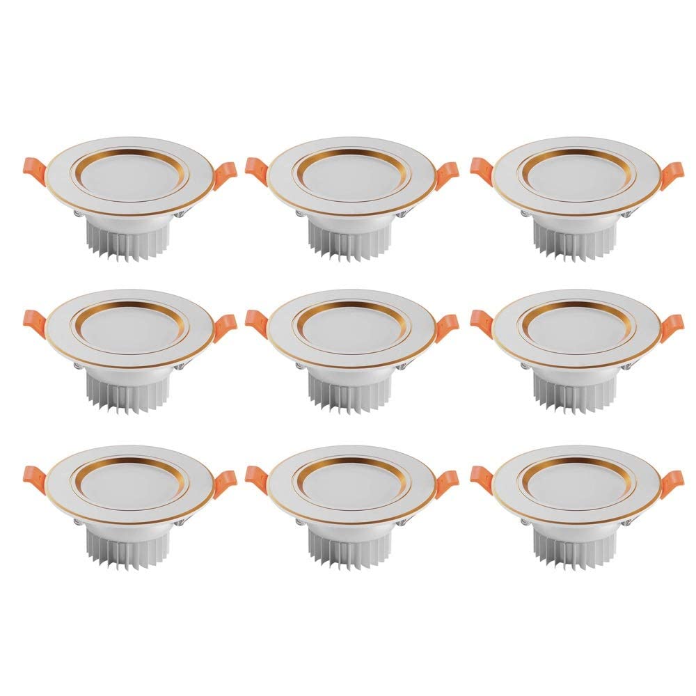 Foco empotrable LED de 5 W para Interiores, Ideal para baños, dormitorios, baños, oficinas, etc., 9 Unidades.