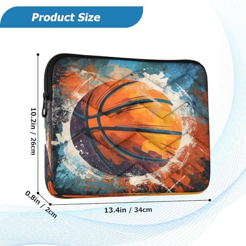 Funda para portátil 13-14 pulgadas con diseño baloncesto miniatura 3