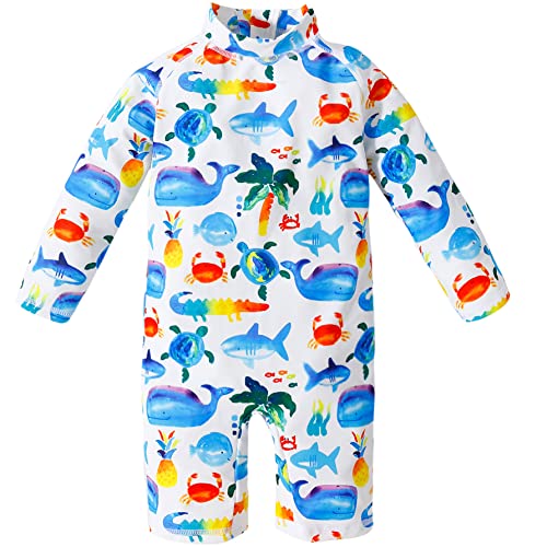 Maillot de bain anti-éruption pour bébé fille et garçon contre les UV à la plage