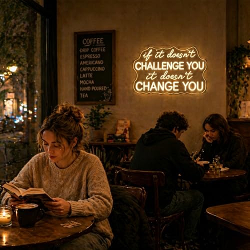 Image of Change You Neon Sign for Wall Decor Light Up Sign Positive Led Signs for Class Room Party Home Wall Decor USB Powered