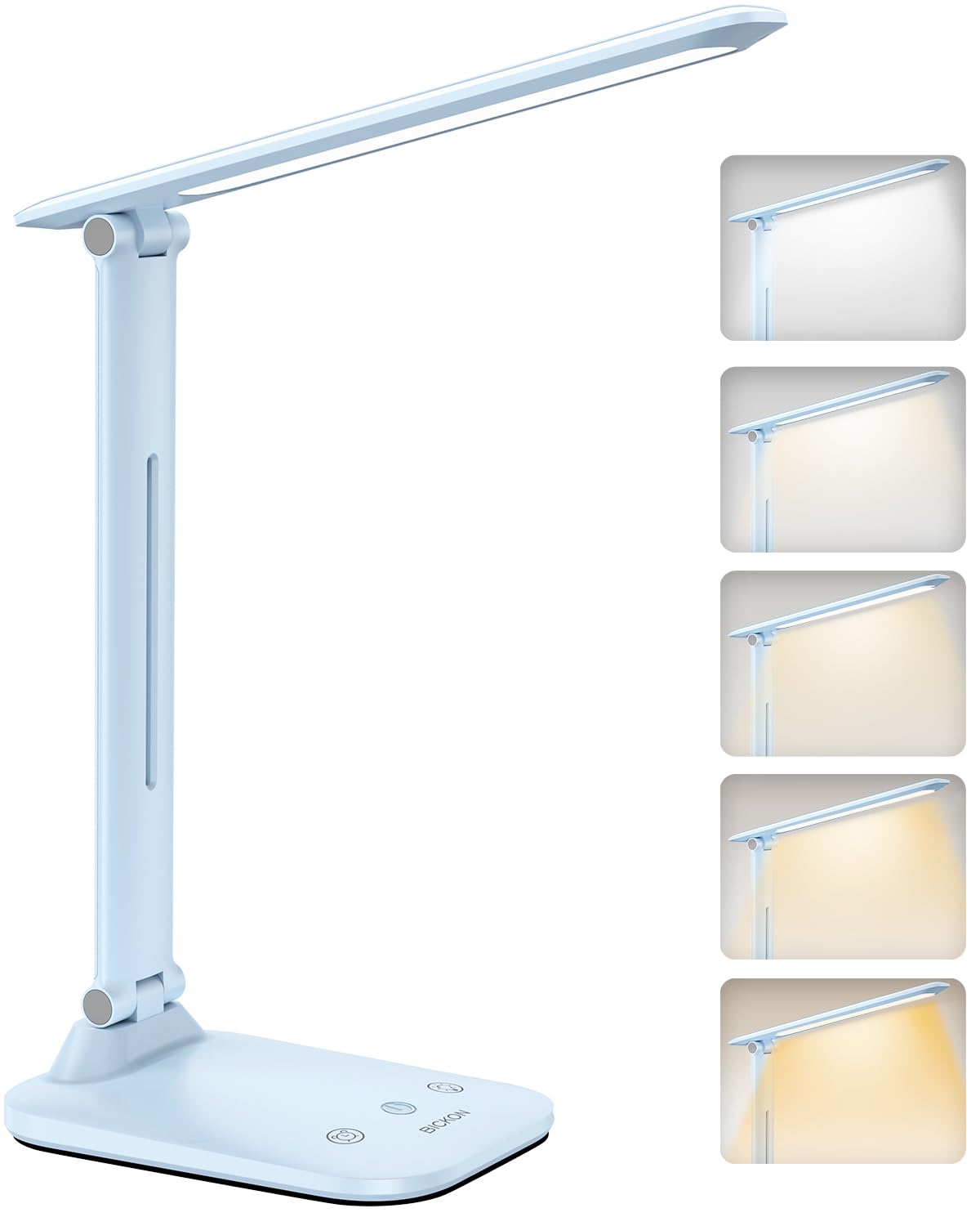 Lampada da Scrivania, 5 Colori e 10 Livelli di Luminosità Lampada da Tavolo, Timer/USB Ricarica/Tocca Controllo/Pieghevole, Protezione Gli Occhi LED Luce per Studio, Lavoro, Gioco, Regalo