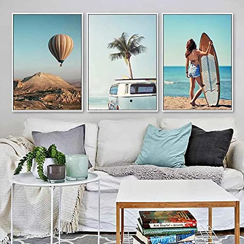 Toile paysage moderne art mural plage et désert décoration été salon 3pcs 50x70cm