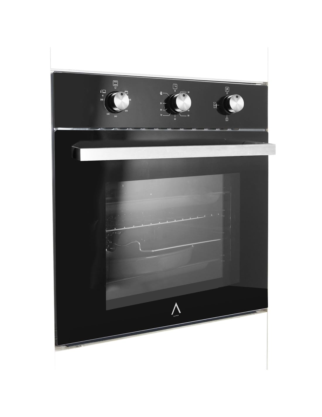 ALPHA Horno de Gas NEPTUNO ELITE GAS Cristal Negro. Encendido Automático.