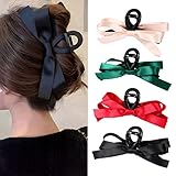 MHDGG Big Bow Hair Claw Clips for Women,4pcs Bow Hair Barrette Nonslip Claw Clip for Thin Thick Curl