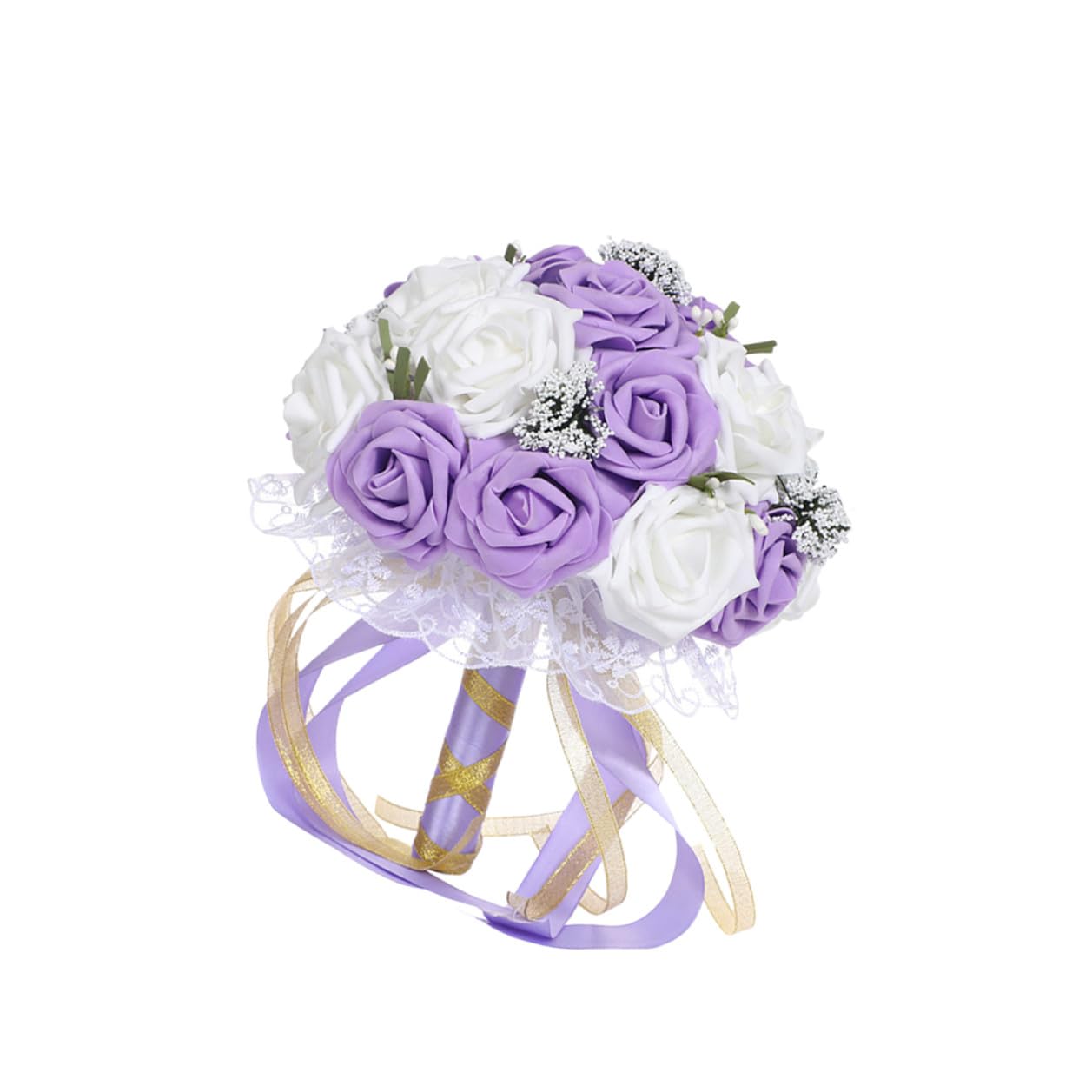 Bouquet artificiel de mariage violet style européen aux fleurs réalistes iplusmile