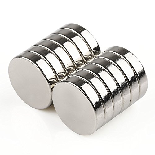 OMO Magnetics ネオジムマグネット ネオジウム磁石 N35 円形 丸型 22x5mm ニッケルメッキ 専用ケース付き 科学実験 生活収納 オフィス汎用(12個セット)