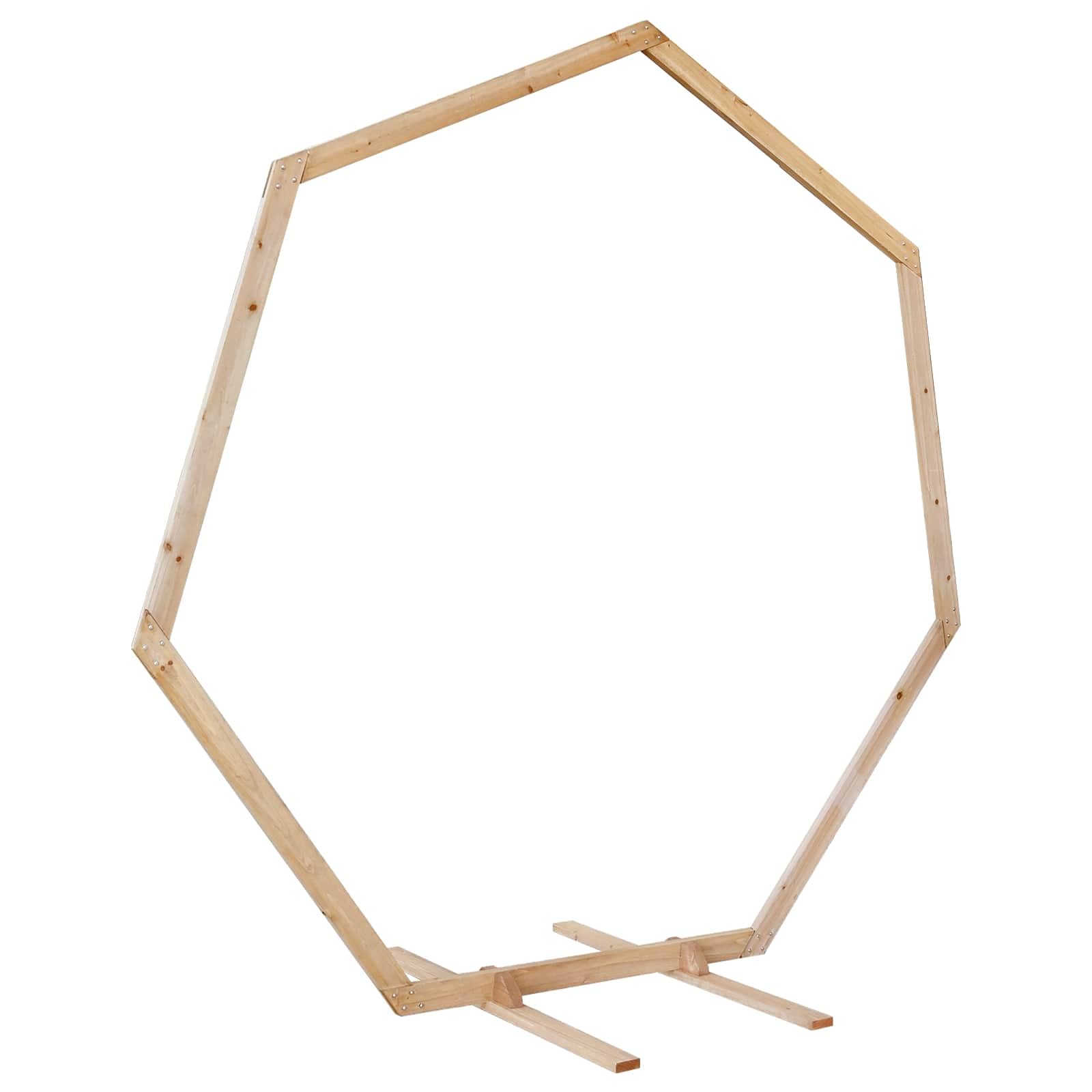 Hochzeitsbogen Hellbraun 221 x 92 x 216 cm Massivholz Kiefer Garten Pergola Rankhilfe Sichtschutz für Outdoor Events