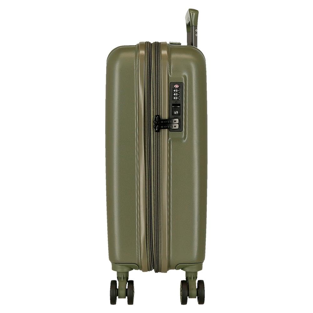 Movom Wood Walizka kabinowa, średnie, duże i zestawy, sztywne ABS zamknięcie TSA, 4 podwójne koła wysuwany bagaż podręczny Joumma Bags, khaki, cabin, medium, large, Zestaw 3 walizek